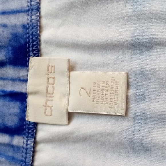 Chico's blue and white tie dye circle hi low skirt size 2=L/12 - Picture 2 of 10
